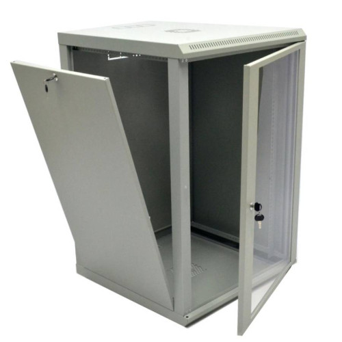Шкаф 18U, 600x600x907мм (Ш*Г*В), економ, акрилове скло, сiра