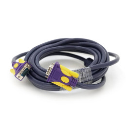 Кабель Merlion VGA 3 + 4 with shielding, 5m, male to male (тато-тато), 2 фериту, purple, Пакет Q100
