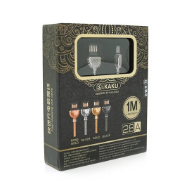 Кабель iKAKU XO series for mirco, Silver, довжина 1м, 2,8А, BOX