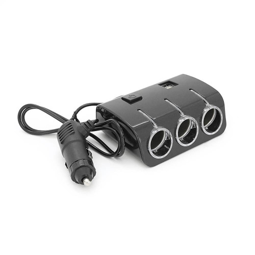 АЗП розгалужувач WEIFENG, 12V-3 * 12V + 2 * USB, Black, Blister