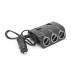АЗП розгалужувач WEIFENG, 12V-3 * 12V + 2 * USB, Black, Blister