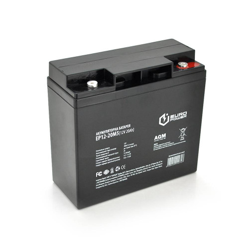 Аккумуляторная батарея EUROPOWER AGM EP12-20M5 12 V 20Ah ( 181 x 76 x166 (168) )Black Q4