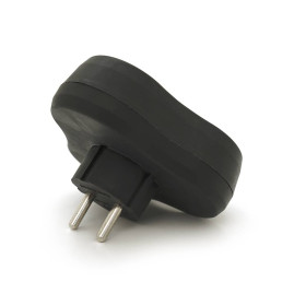 Розетка трійник без заземлення AK303B, Black, Q12