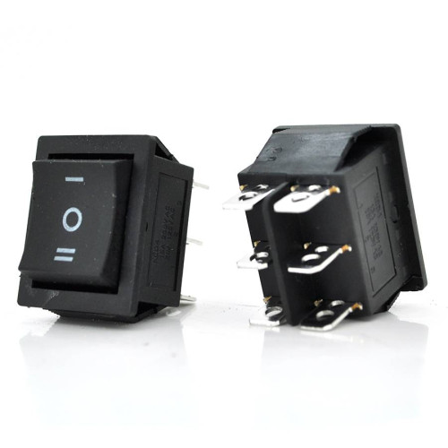 ПеремикачON-OFF KCD1-106, 250VAC / 15A, 6 контактів, Black, Q50 ( 246*170*41 ) 0,63 кг