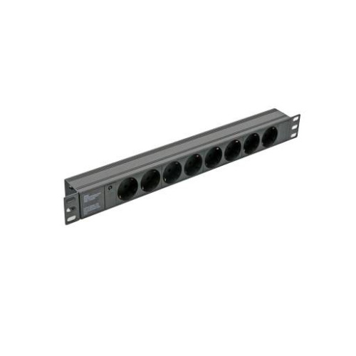 Блок Kingda 19" на 8 троянд. нім. станд., 10А, з індикат., без шнура, чорний, 1U