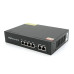 Комутатор POE 48V з 4 портами POE 100Мбіт + 2 порт Ethernet (UP-Link) 100Мбіт, корпус - метал, Black, БП вбудований, Q20