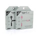 Перехідник 2 в 1 KY-174 Type-C(M) =>Type-C(F) + Jack 3.5mm(F), 5см, Black, Box