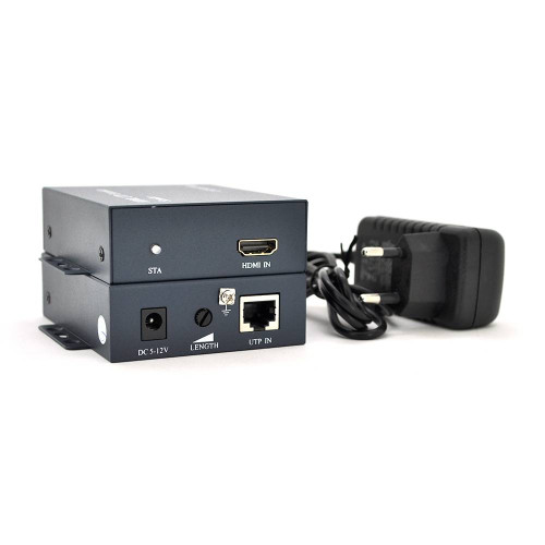 Одноканальний активний подовжувач HDMI сигналу UTP кабелю. Дальність передачі: до 100 метрів, cat5e/cat6e 1080P/3D (96*76*28) x2