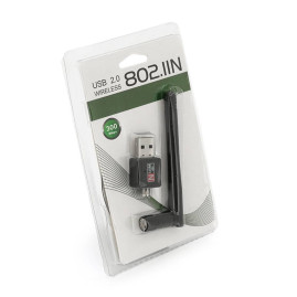 Бездротовий мережевий адаптер з антеною 2DBI Wi-Fi-USB Merlion LV-UW02RK-2DB, 802.11bgn, 150MB, 2.4 GHz, WIN7 /XP/Vista/2K/MAC/LINUX