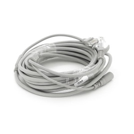 Патчкорд комбінований по кручений парі RJ-45 + DC 5m, сірий, Q100