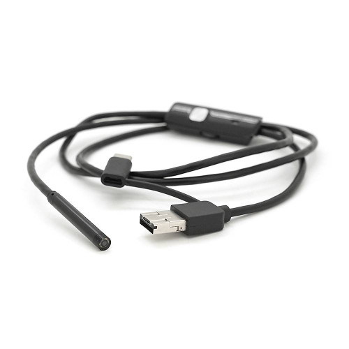 Універсальний ендоскоп 3в1 (USB+MicroUSB/Type-C) для смартфона/ПК, камера 5.5мм, м'який кабель 1м, з LED-підсвічуванням, IP67