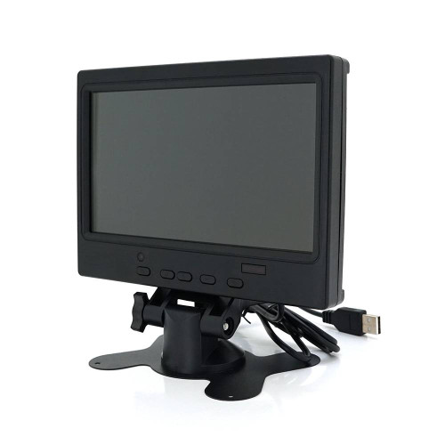 Монітор для відеоспостереження 7"(16：9) панель IPS, AV/VGA/HDMI роз'єм + touchscreen, 1024*600ips, 12-24V, BOX