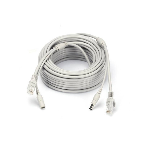 Патчкорд комбінований по кручений парі RJ-45 + DC 30m, сірий, Q
