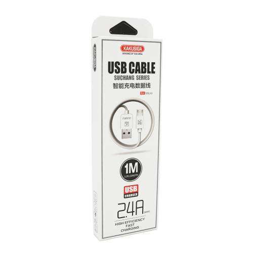 Кабель iKAKU KSC-060 SUCHANG charging data cable series for micro, White, довжина 1м, 2,4А, BOX