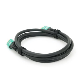 Кабель Merlion HDMI-HDMI 8K Ultra HD (7680x4320P), 1.5m, v2,1, круглий Black, коннектор Blue, Blister-box, Q100