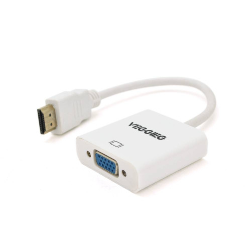 Конвертер VEGGIEG H-V1B HDMI (тато) на VGA (мама) 25cm, White, Пакет