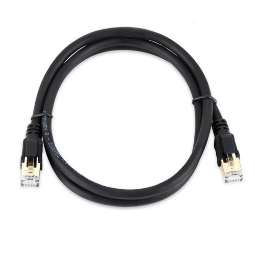 Патч-корд литий VEGGIEG, CCA, SSTP, RJ45, Cat.8, 2m, чорний