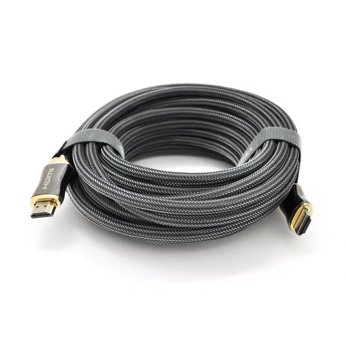 Кабель VEGGIEG HX-5 HDMI-HDMI 2K * 4K, 5m, v2,0, OD-7.0mm, круглий, обплетення, Black, коннектор Black-Gold, Пакет