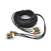 Кабель VEGGIEG AV304 Audio-Video 3хRCA (тато) => 3хRCA (тато), GOLD connector,круглий, Black, 5,0 м, Пакет