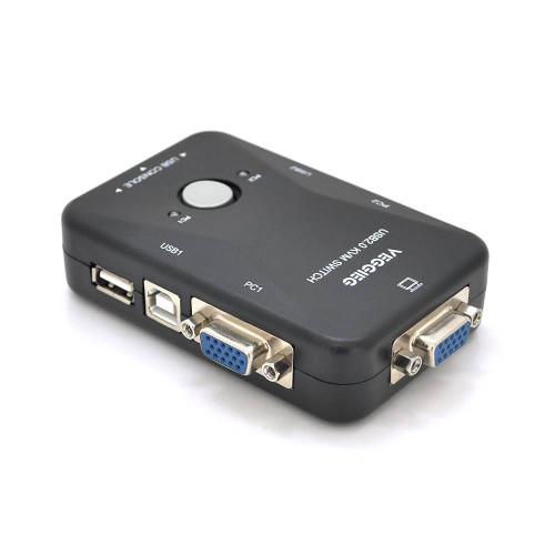 2-портовий KVM свіч VEGGIEG K201, перемикач USB, Grey, Blister-Box