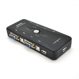 4-портовий KVM свіч VEGGIEG K401, перемикач USB, Grey, Blister-Box