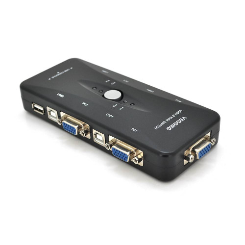 4-портовий KVM свіч VEGGIEG K401, перемикач USB, Grey, Blister-Box