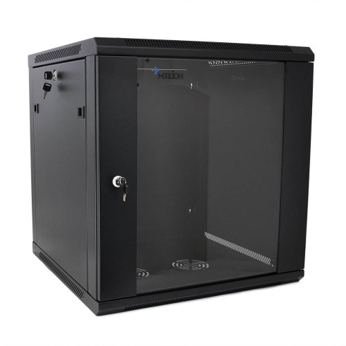 Шафа Merlion 22U, 600*600*1081mm (Ш*Г*В)мм загартоване скло, чорна, сталь 1,2мм із замком (у розібраному вигляді!!!)