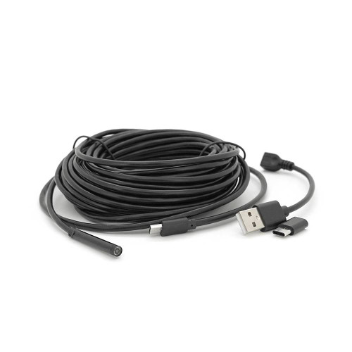 Універсальний ендоскоп 3в1 (USB/MicroUSB/Type-C) для смартфона/ПК, камера 5.5мм, м'який кабель 10м, з LED-підсвічуванням, IP67