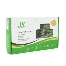 POE комутатор JY-1006B 4 POE 10/100 + 2 RJ45 10/100 + вбудований блок живлення 52V 1.38A