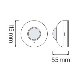 Датчик руху FOCUS 1000W 220-240V IP20 360 градусів. 115х55мм. чорний
