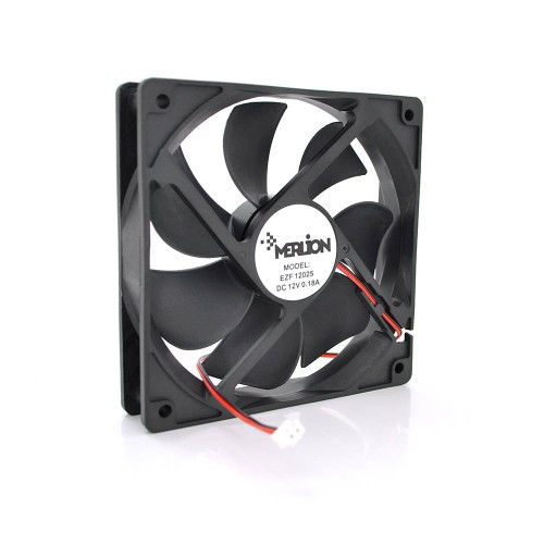 Кулер корпусний Merlion 12025, 120x120x25mm, 12V/0.18A, RPM 1100±10%, 2-pin, Black, OEM