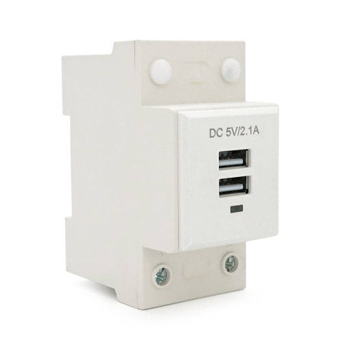 USB-роз'єм на DIN-рейку, DC5V/2.1A, 1P, IP22
