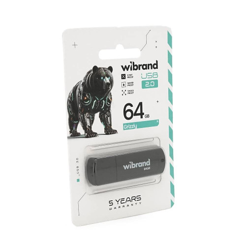 Флеш-накопичувач Mibrand Grizzly, USB 2.0, 64GB, Blister