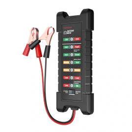 Тестер для акумуляторних батарей BM-410 + крокоділли, 12V, LED