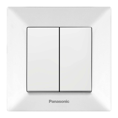 Вимикач Panasonic Arkedia Slim двоклавішний, білий