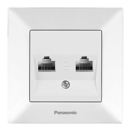 Розетка Panasonic Arkedia Slim комп'ютерна подвійнаRJ45 CAT5e, білий