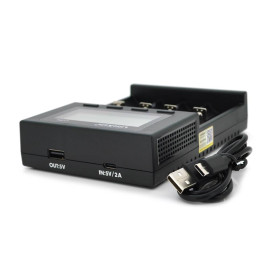 ЗУ універсальне Liitokala Lii-M4, 4 канали, 5V Type C, LED display, підтримує Li-ion, 3.7V/1.2V AA/AAA 18650/26650/16340/14500/10440/18500