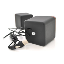 Колонки 2.0Kisonli V400 для ПК і ноутбука, USB + 3.5mm, 2x1,5W, 20Hz- 20KHz, Black, BOX, Q80