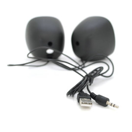 Колонки 2.0 Kisonli V350 для ПК і ноутбука, USB + 3.5mm, 2x1,5W, 20Hz- 20KHz, Black, BOX, Q60