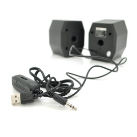 Колонки 2.0 Kisonli A-101S для ПК і ноутбука, USB + 3.5mm, 2x3.5W, 20Hz- 20KHz, Black, BOX, Q80