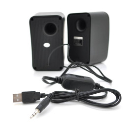 Колонки 2.0 Kisonli KS-06, для ПК і ноутбука, USB + 3.5mm, 2x3W, 20Hz- 20KHz, Black, BOX, Q50