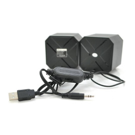 Колонки 2.0 Kisonli KS-02, для ПК і ноутбука, USB + 3.5mm, 2x3W, 20Hz- 20KHz, Black, BOX, Q50
