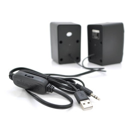 Колонки 2.0 Kisonli L-9090 для ПК і ноутбука, USB + 3.5mm, 2x3W, 20Hz- 20KHz, з вбудованим підсилювачем, Black, BOX, Q60
