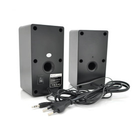 Колонки 2.0 Kisonli AС-9002BT, для ПК і ноутбука, живлення 220V + jack 3.5mm, 2x3W, 20Hz- 20KHz, з вбудованим підсилювачем, bluetooth, Black, BOX, Q30