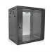 Шафа Merlion 15U, 600*450*768 (Ш*Г*В)ммзагартоване скло, чорна, сталь 1,2мм з замком