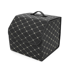 Складаний шкіряний автомобільний органайзер 330*320*300, Black-Gold