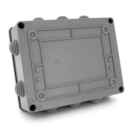 Коробка розподільна зовнішня PIPO Р80 200х155х80мм; IP54; пластик; (РР) 10 гермовводів; сіра; Q18