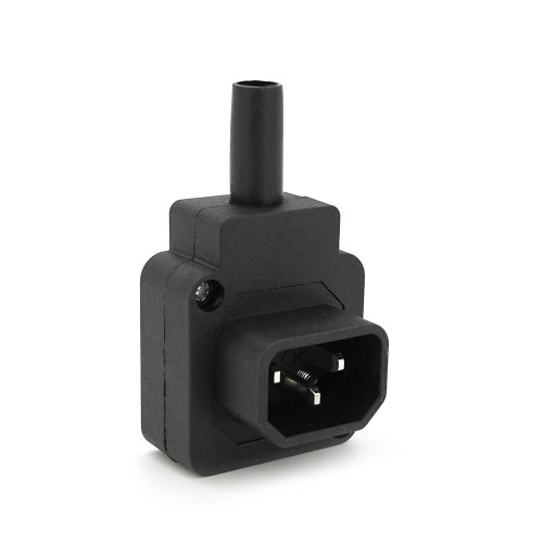 Триконтактний роз'єм IEC320 C14 (кутовий 90°) тато, 250V, 10A, під пайку Q50/500