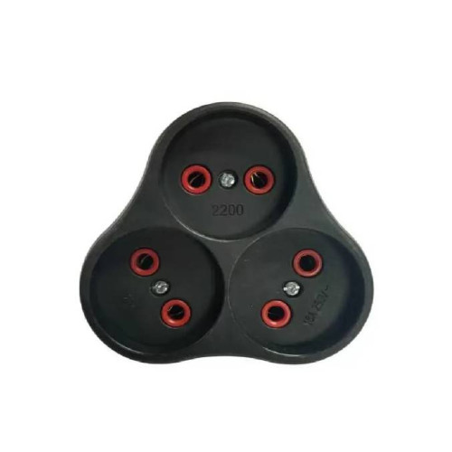 Розетка трійник із заземленням AK303B, Black, Q12