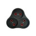 Розетка трійник із заземленням AK303B, Black, Q12